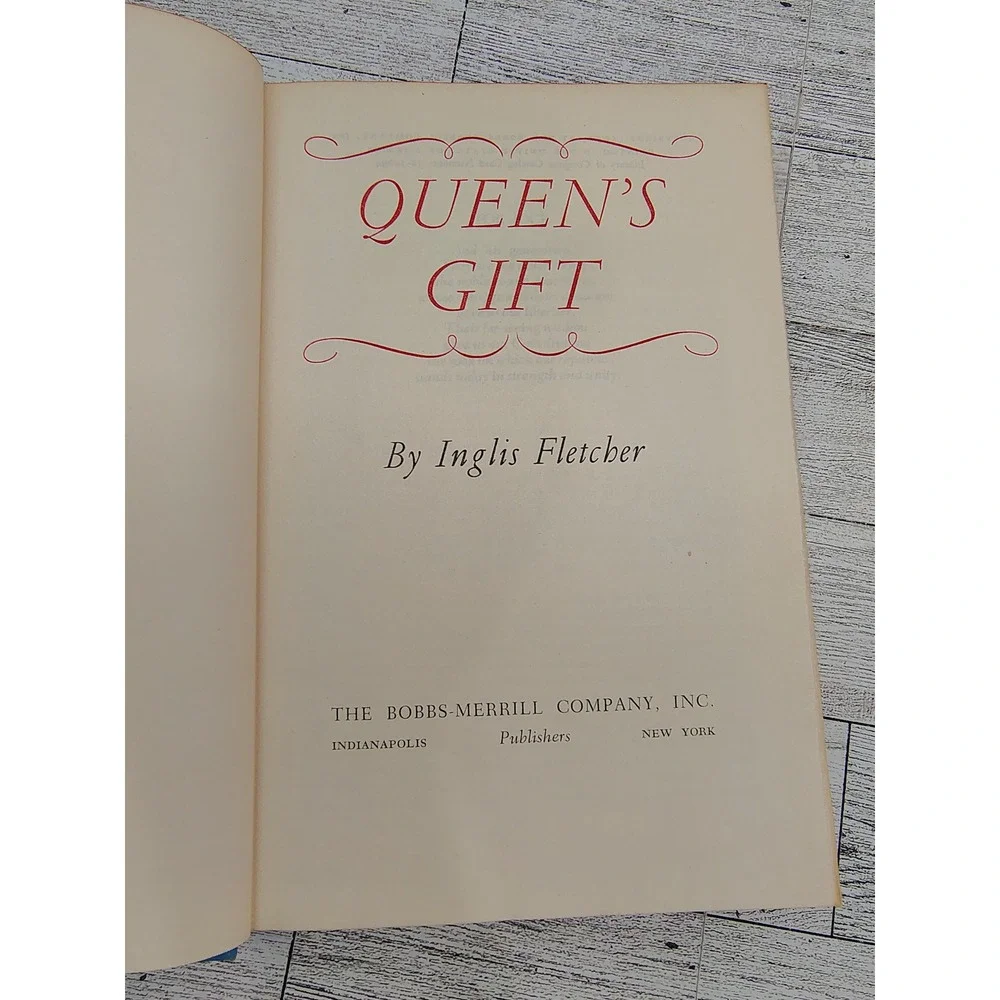 Queens Gift 1952 Inglis Fletcher HCDJ Carolina Series Vintage Historical Fiction